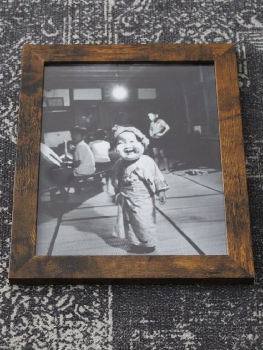 Vintage Japanese Creepy Noh Child Mask 8x10 B&W Photo Print Wall Art